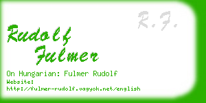 rudolf fulmer business card